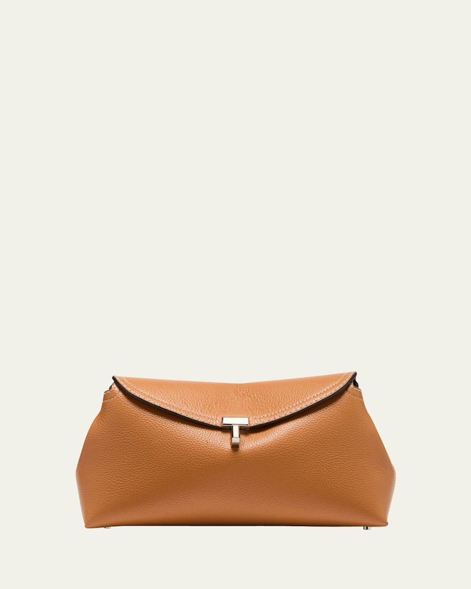 T-Lock Top Handle Bag in Pebble Grain Leather